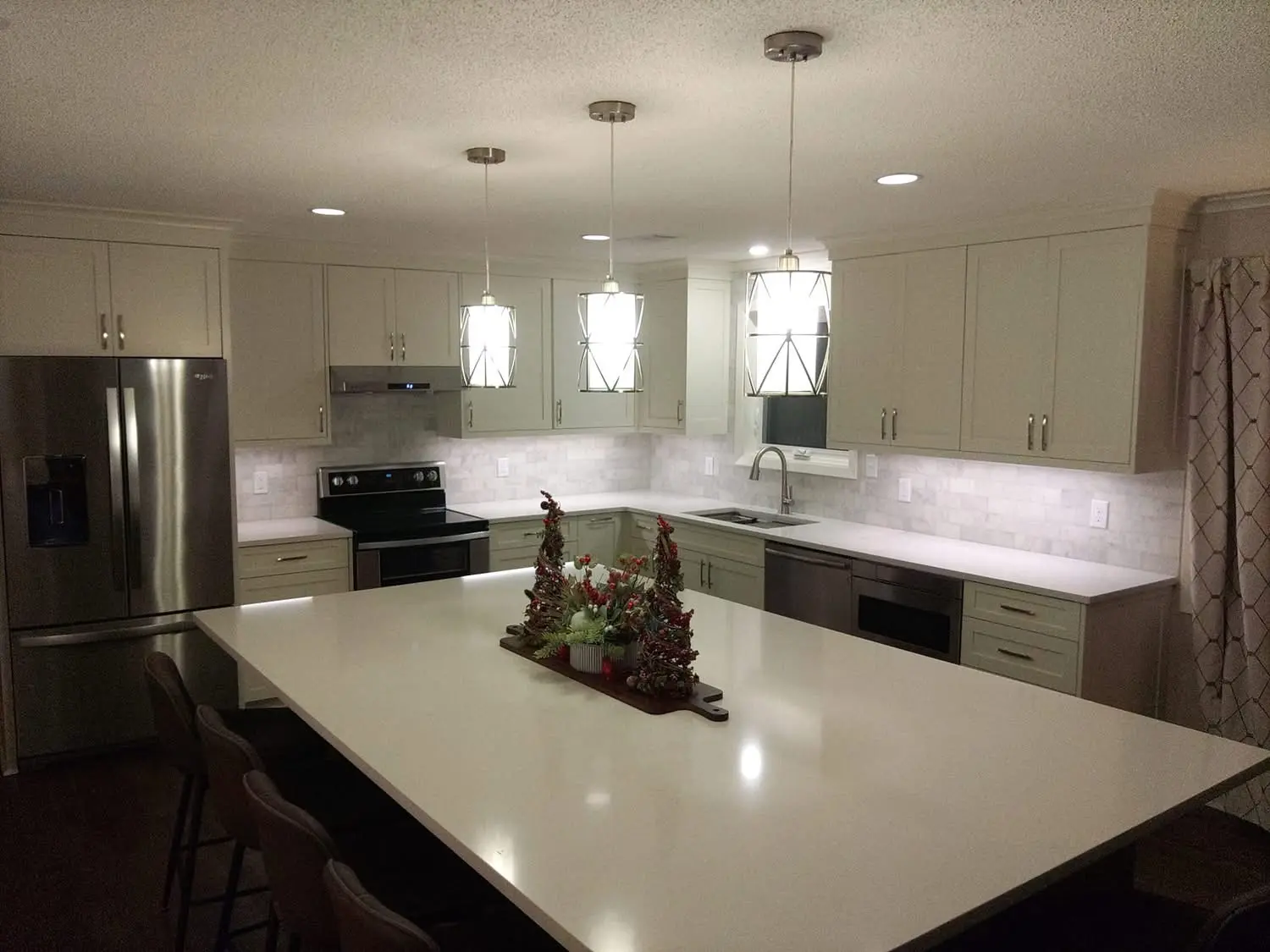 Painted island kitchen