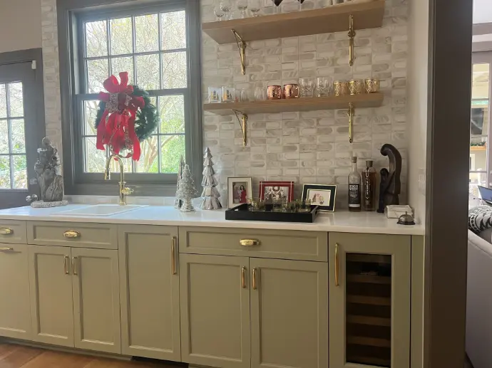 Sage green kitchen